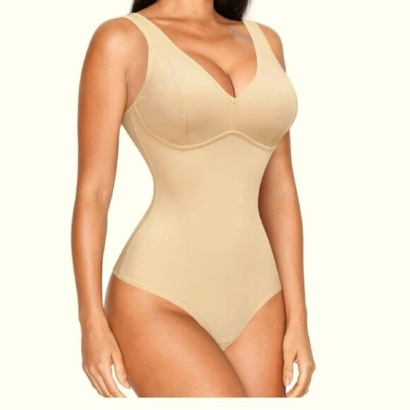 Nebility Beige Waist Trainer Shapewear Bodysuit Jumpsuit Slimming Tummy Control